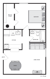 bedroom floor plan an in 2 bed 2 bath apartment
