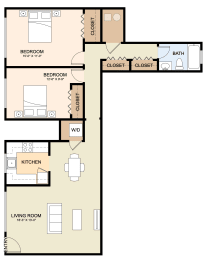 bedroom floor plan | the aspen | apartment homes for rent in pittsburgh, pa