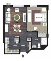 Aglow Floor Plan at Lux Apartments, Minnesota, 55430