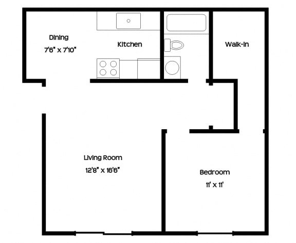 Floor Plan  1 Bedroom Court