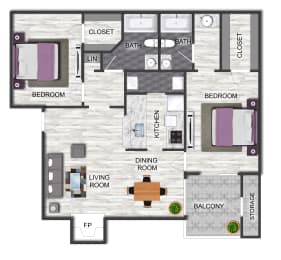 2 bed 2 bath sedona square