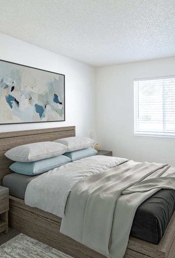 a bedroom with a bed and a dresser  at Kirkwood Meadows, Pocatello, ID, 83201