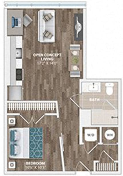 A1A Floor Plan at Sinclaire on Seminary, Virginia, 22311