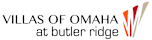 A logo for Villas of Omaha at Butler Ridge.
