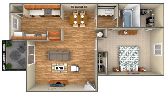 Floor Plan  1-Bedroom floor plan