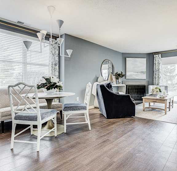 Beautiful Living Room Model at Mallard Bay Apartments, Crown Point, IN