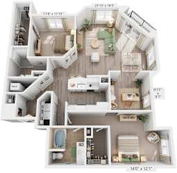 Shire Floorplan | 1,493 Sq. Ft. at Flats at West Broad Village, Glen Allen, Virginia