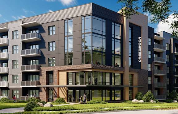 Legacy Apartments in Raleigh, NC. A modern apartment building.