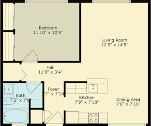 A floor plan for a unit at 1411 Floribunda Avenue, Burlingame, California.