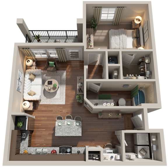 1 Bed 1 Bath | 766 Sq. Ft. at Integra Vista Apartments, Hixson, Tennessee