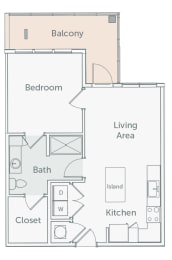 Element 29 - A06 - 1bed-1bath - 2D floor plan