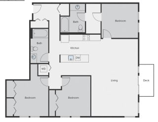 Sparc Apartments 3x2 Floor Plan