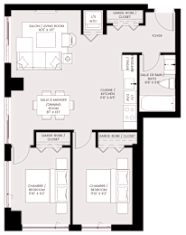the residence 1 bedroom floor plan  woodland home