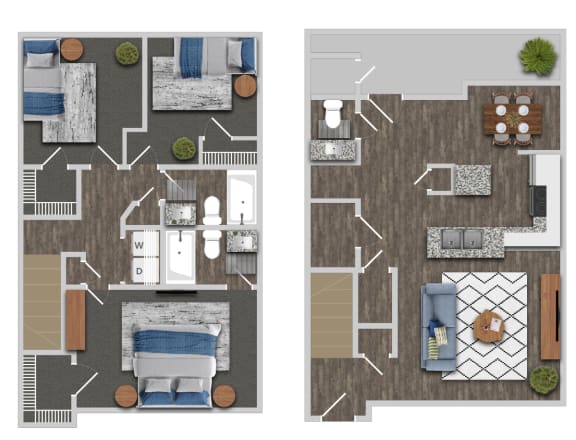 3 Bedroom C Floor Plan at Greens at Stonecreek, Georgia