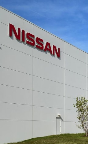 building with Nissan logo
