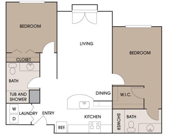 Centre Pointe Apartments - B3 - 2 bedrooms and 2 bath