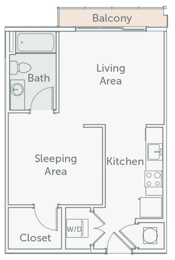 Element 29 - A01 - Studio - 2D floor plan