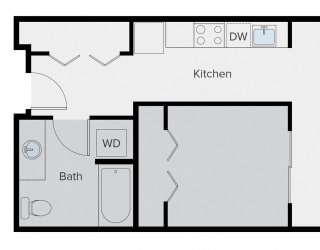 Sparc Apartments 1x1 Floor Plan