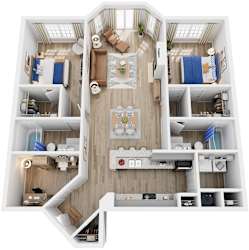 2 Bed 2 Bath Floor Plan | 1,369 Sq. Ft. at Saltmeadow Bay, Virginia Beach, 23451