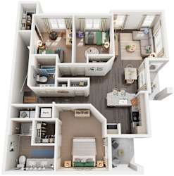 3 Bed 2 Bath Floor Plan | 1,232 Sq. Ft. at Promenade at Newnan Crossing in Newnan, GA