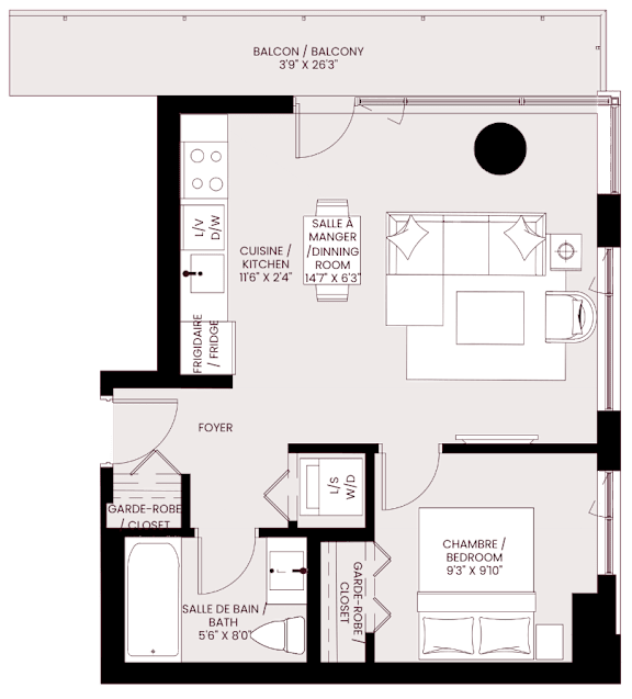 the residence 1 bedroom floor plan apartments for rent