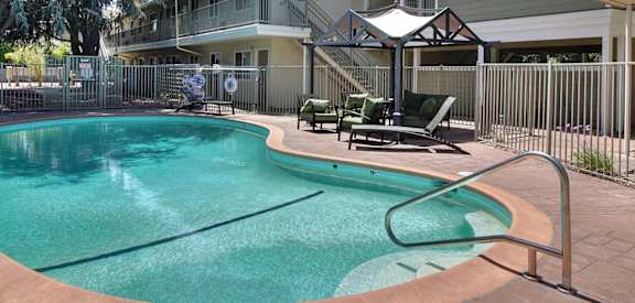 Front Pool View at Mountain View Place, Mountain View, California