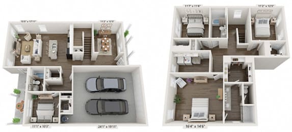 Avalon Combined Floor Plan at 1104 Residences, Antioch, TN 37013