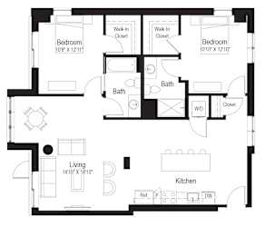 B5 Floor Plan at Rialto, Washington District of Columbia