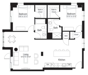 B5 Floor Plan at Rialto, Washington District of Columbia