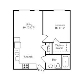 St Luke's Apartments in Seattle, Washington One Bedroom Floor Plan