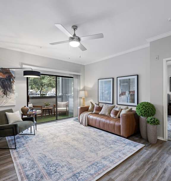 Classic Living Room Design With Television at The Ambrose, Texas