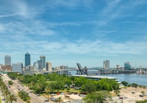 a view of a city and a river from a balcony at Vista Brooklynn Apartments, Florida