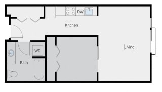 Sparc Apartments 1x1 Building C Floor Plan
