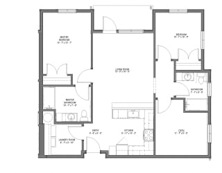 Floor Plan 2- Bedroom Den