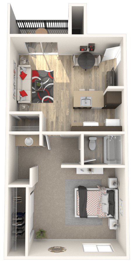 Floor Plan  Mesquite - 1BD x 1BA