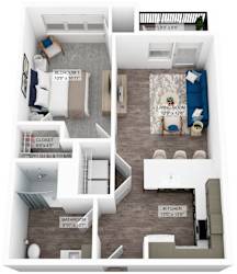 a 1 bedroom floor plan  unit a