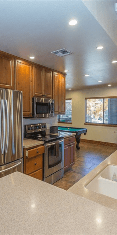 Clubhouse Kitchen Area at Country Club Meadows Apartments, Flagstaff, Arizona
