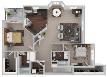 a1 floor plan  1 bedroom  1199 square feet  the grove at Century HomePlace, Prattville Alabama