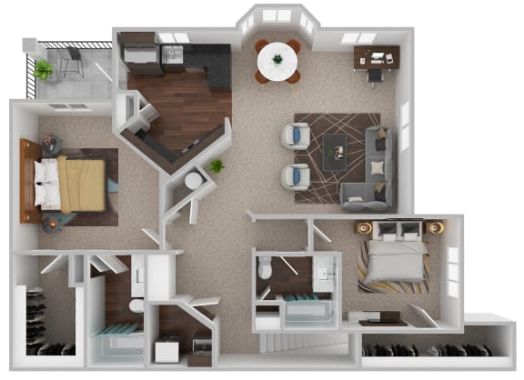 a1 floor plan  1 bedroom  1199 square feet  the grove at Century HomePlace, Prattville Alabama