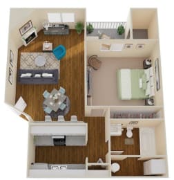 The Reserve at Bucklin Hill Apartments Seacrest 3D Floor Plan