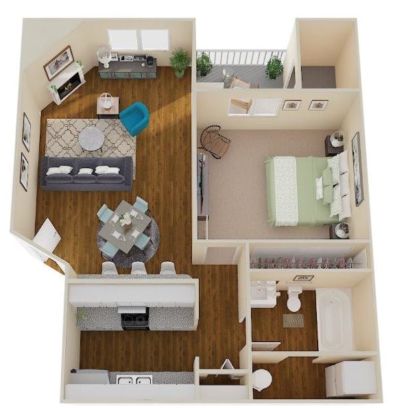 The Reserve at Bucklin Hill Apartments Seacrest 3D Floor Plan