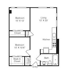 St Luke's Apartments in Seattle, Washington Two Bedroom Floor Plan