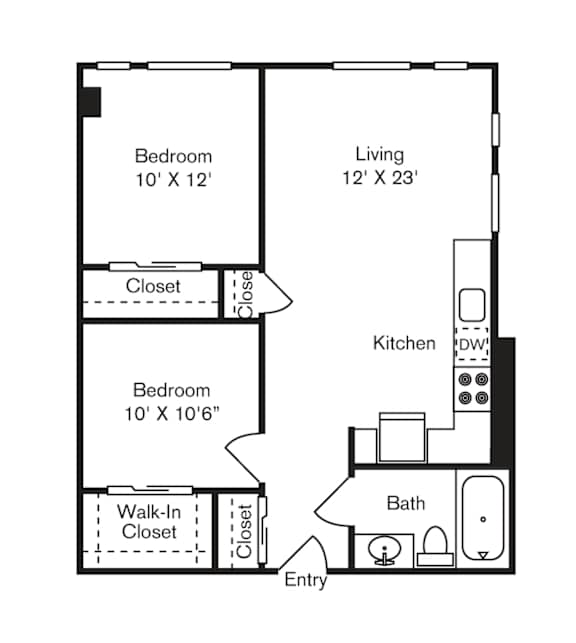 St Luke's Apartments in Seattle, Washington Two Bedroom Floor Plan