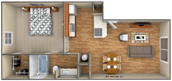 Floor Plan  1-Bedroom floor plan