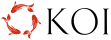 a symbol of koi fish next to the word koi
