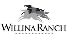 A logo for Willina Ranch features a black horse silhouette.