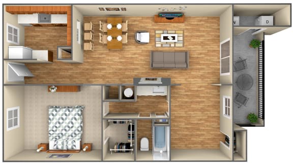 Floor Plan  1-Bedroom floor plan