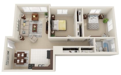 Hillvista two bedroom apartment floor plan