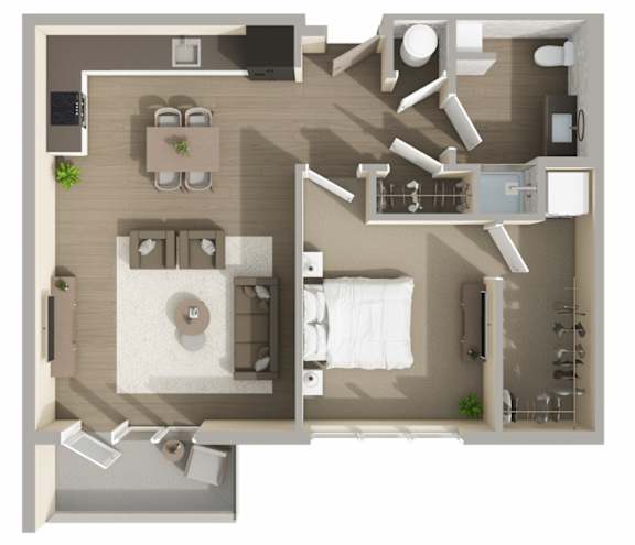 Floor Plan  A5 Floor Plan at Harbor Side at Conwood Flats Apartments in Uptown Memphis, TN