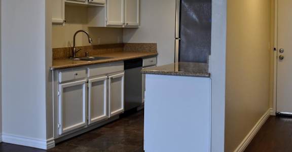 Kitchen with recessed lighting